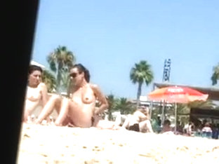 Nice Topless Beach Voyeur Video Two Ladies Filmed Half Nude