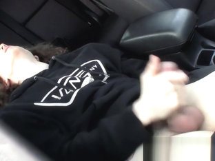 Long haired straighty solo masturbates and cums outdoors