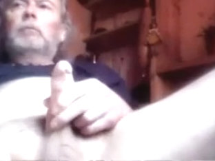 Dad spunking another load on cam