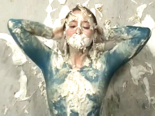 Brunette Slimed and pied