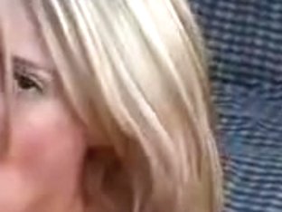 Breasty flirty blond daughter yanks and sucks a medium ramrod