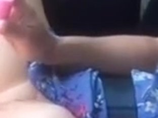 On another drive to somewhere playing with my pink toy