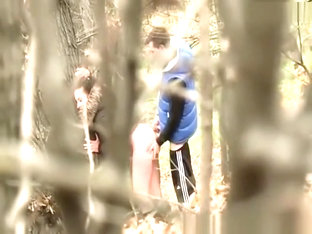 Couple caught fucking in forest