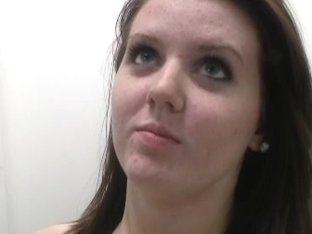 Slutty Brunette Chick Showing Her Skills For A Pornstar Job