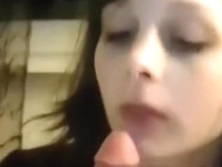 Innocent Looking Girl Sucking And Receiving Cum