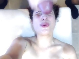 Girl with big tits gets plastered on cam