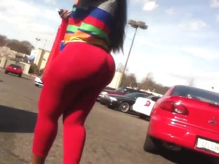 Phat Juicy Booty In Red Tights