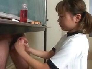 Japanese cutie Itsuki Wakana wanks a hard dick uncensored