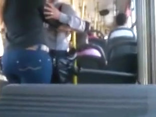 Beautiful big booty in jeans on the bus