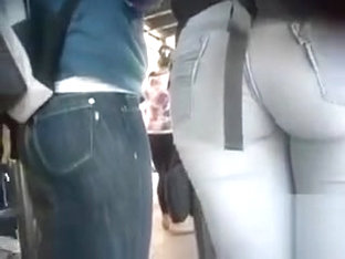 Beautiful Young Lady With A Huge Ass Is Wearing Tight Jeans