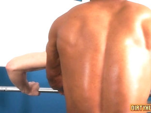 Muscle gay interracial and cumshot