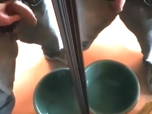 Piss (& foreskin play) in front two mirrors #12