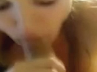 Cute Gal Sucks Her Boyfriend And Takes Cum On Her Face