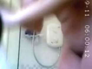 Spying On A Golden-haired Pawg Taking A Shower