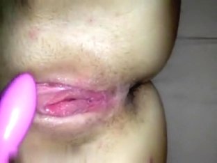 My new pink dildo going deep