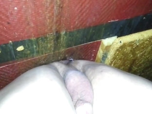 Bare back fuck at glory hole with cum eating