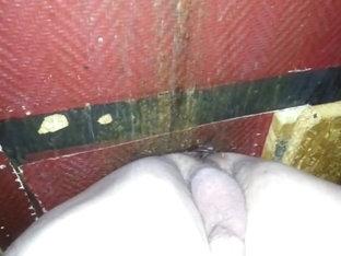 Bare back fuck at glory hole with cum eating