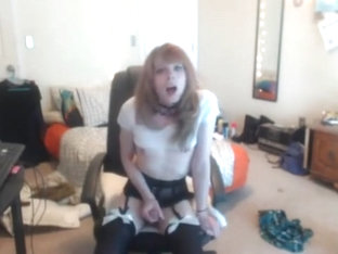 girl's penis pumps a lot of sperm out