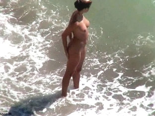 Undressed girl beach spyca