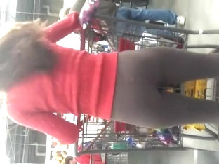 Great Ass Teen In Leggings At Supermarket