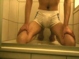 Piss and Jerk under the Shower in Whities