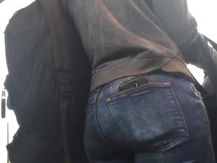 Nice Ass In Tight Jeans Waiting For The 104 Bus!!!!