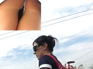 Flawless upskirt closeup filmed outdoors