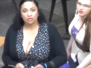 Humongous Cleavage Of The Mature Lady