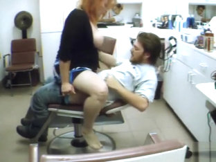 Busty Woman Penetrated By Her Man In The Salon Chair