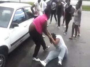 Angry Black Women Fight In A Parking Lot
