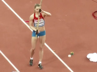 Pole Vaulter With A Nice Butt Competes In An Event