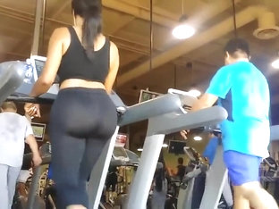 Semi Sheer Pants On Her Bubble Booty In The Fitness Club