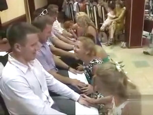 Russian Bridesmaids In Dresses And Heels Play A Naughty Game
