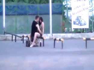 Naughty young couple enjoys copulating in public