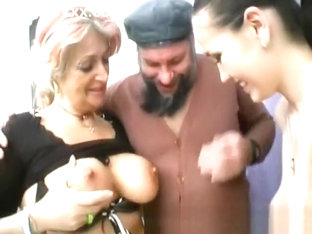 One amateur Milf and one teen share one cock with facial cumshot