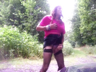 Horny amateur shemale clip with Masturbation, Outdoor scenes