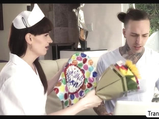 Ruckus loves TS Natalie mouth sucks his cock