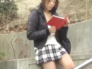 Boob Sharker Interrupts A Asian Babe Reading In A Park.