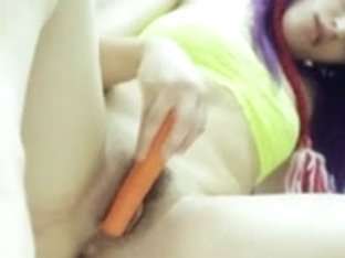 Hot Emo Chick Masturbates Like Crazy With A Big Carrot