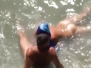 Voyeur Busts Nudists In The Sea. That Blowjob Tasted Salty For Sure !!!