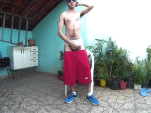 Jerk Off On The Terrace and lot of cum