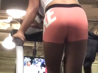 Ebony girl in tight sports shorts