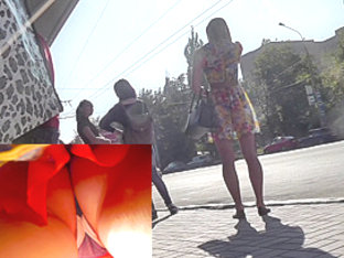 Hot blonde upskirt video this beautiful sunny day