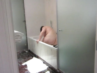 Sneaky Peek Of Wife Getting Into Bath