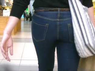 Candid Ass In Tight Jeans And Boots