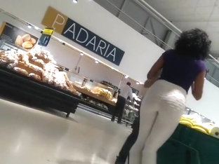 Big Ass Ebony Tight White Pants