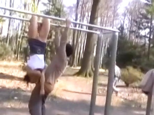Upside Down Blowjob Outdoors From An Athletic Girl