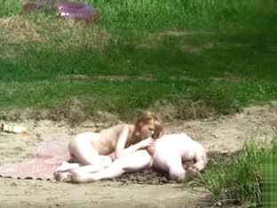 Skinny nudist girl penetrated by chubby boyfriend