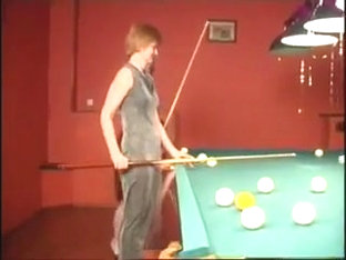 Sexy Lesbians Use Strapon On Pool Table