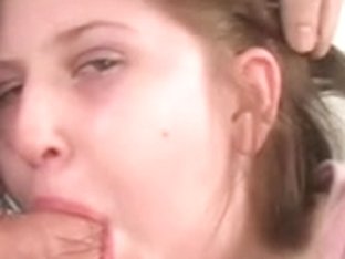 Amateur chubby sucking my cock and getting facial